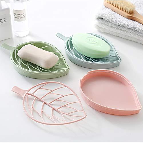 Lele Soap Dishes,Leaf-Shaped Shower Soap bar Holder with Draining Tray,Fashionable Soap Dishes for Shower Kitchen，3 Color - NewNest Australia