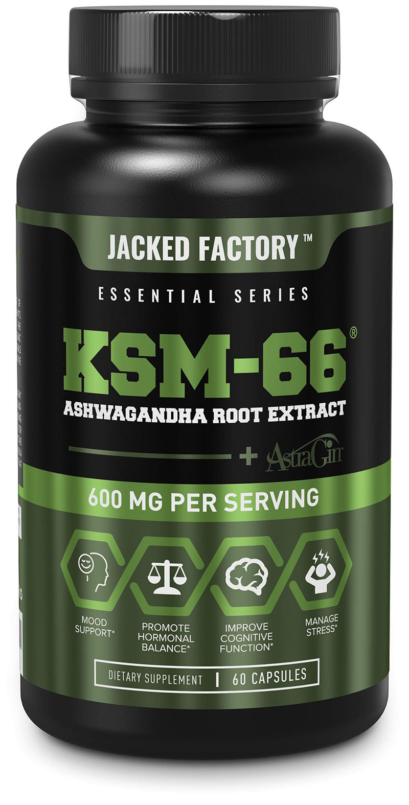 Ashwagandha Root Extract (KSM-66 Ashwagandha) w/ 5% Withanolides - Supplement for Natural Stress Relief, Cognitive Function, Vitality, and Mood Support - 60 Veggie Capsules - NewNest Australia