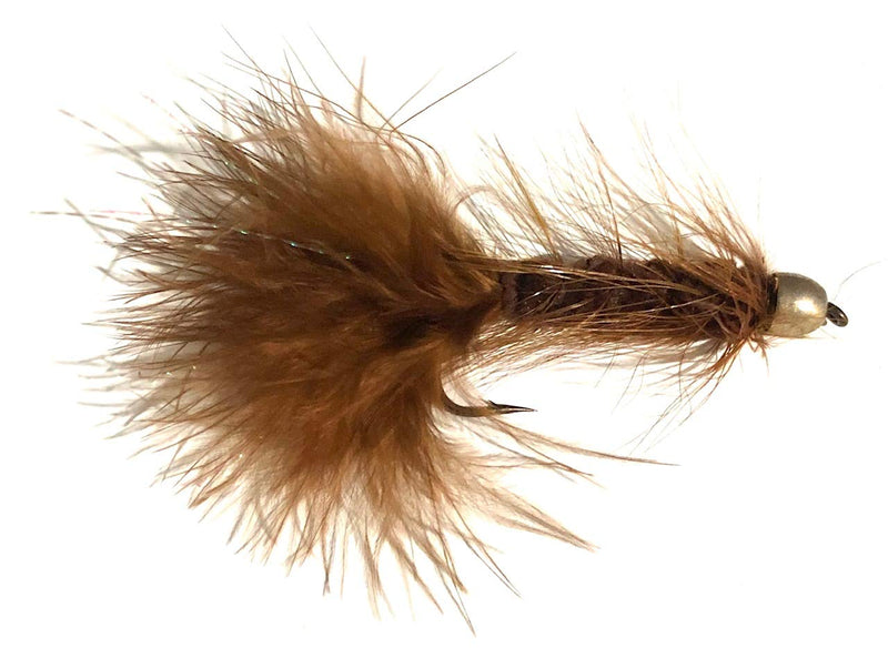 Feeder Creek Conehead Wooly Bugger Fly Fishing Wet Flies for Trout, Bass, Salmon and Other Freshwater Fish, One Dozen Streamer Flies, Different Sizes & Colors Available Brown 2 - NewNest Australia