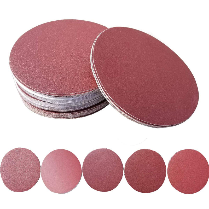 5-Inch PSA Sanding Discs, Self Adhsive Back Assorted Aluminum Oxide Sandpaper 80 120 180 240 400 Grits,Pack of 50 5 inch - NewNest Australia