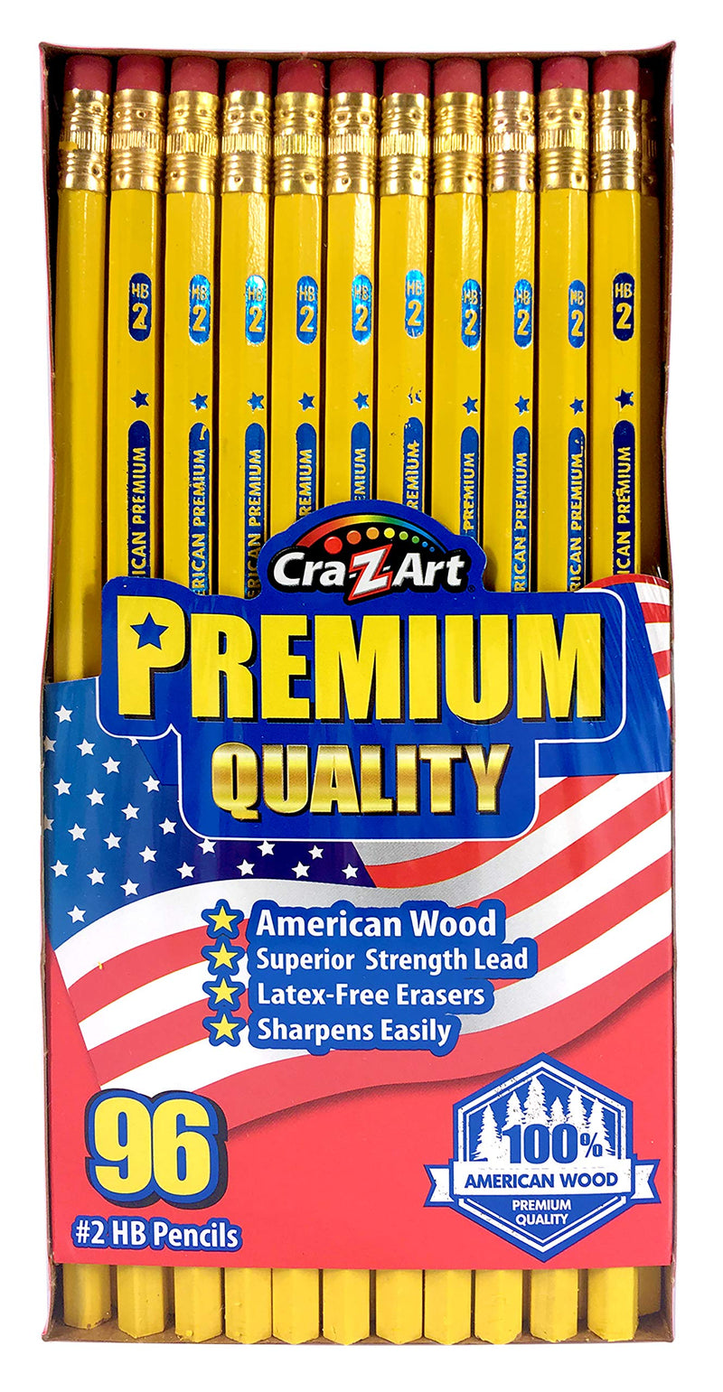 Cra-Z-Art Wood Cased Unsharpened #2 HB Yellow Pencils 96 Pack - NewNest Australia
