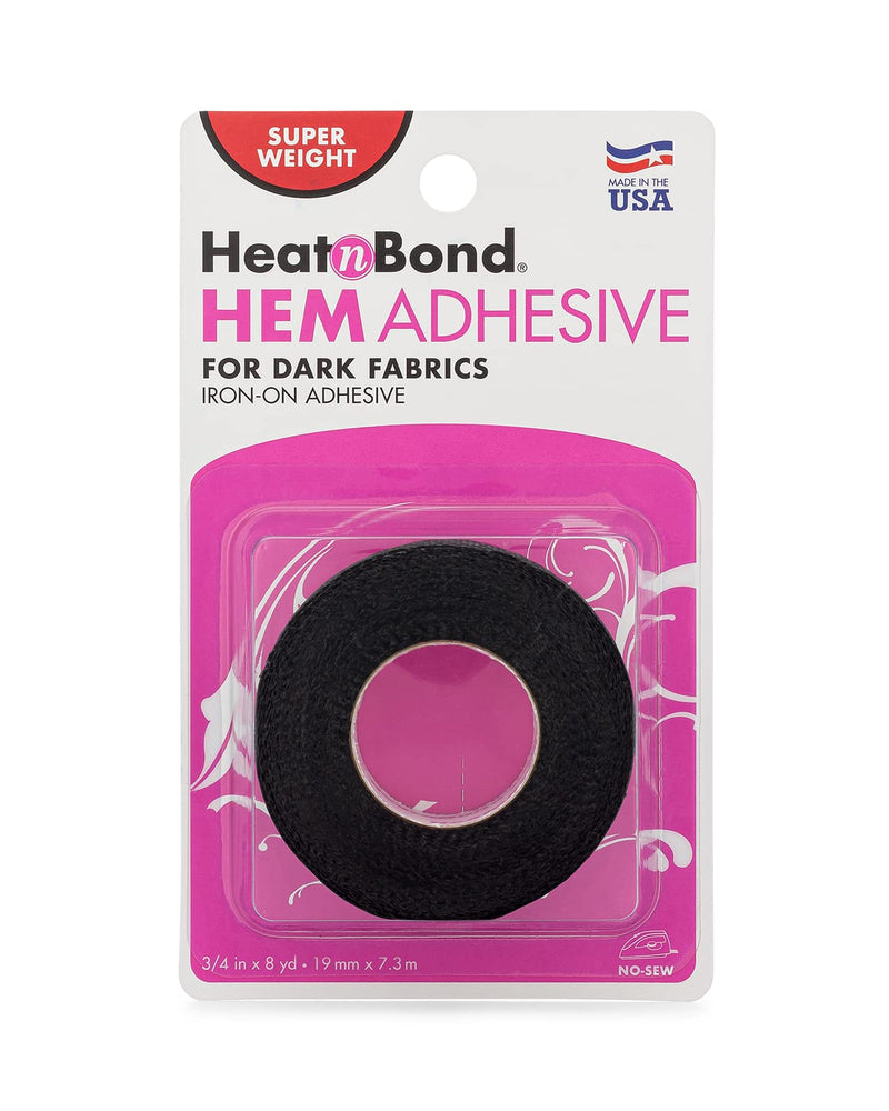 HeatnBond Hem Iron-On Adhesive, Super Weight, 3/4 Inch x 8 Yards, Black - NewNest Australia