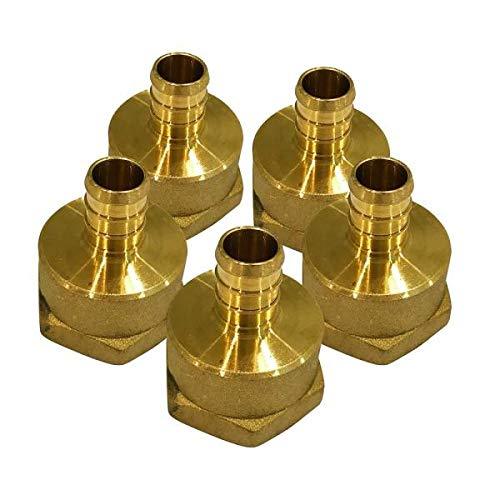 5 PCS 1/2" PEX x 3/4" Female FIP thread Adap - BRASS CRIMP FITTINGS (LEAD-FREE) - NewNest Australia