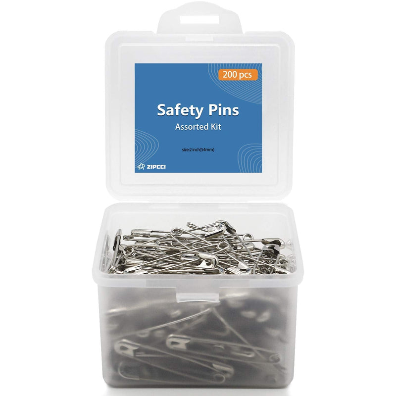 ZIPCCI 2 inch Safety Pins Heavy Duty - 200 Pcs Large Safety Pins - Safety Pins - Heavy Duty - NewNest Australia