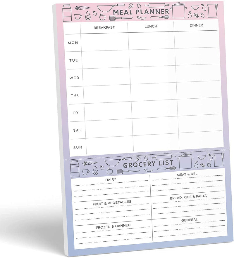 Sweetzer & Orange Meal Planner Notepad and Grocery List | 7x10 inch Pad for Organized Weekly & Daily Planning | Tear-Off Grocery Magnetic Notepad Checklist for Convenient Shopping - NewNest Australia