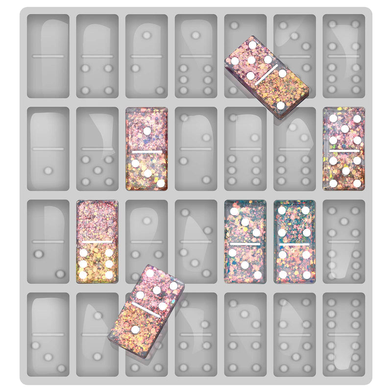 Professional Domino Molds for Resin Casting Jumbo Domino Molds for Resin Casting Double 6 Dominoes Mold, Shiny & No Scratches & Durable,8.86 x 9.25 x 0.39 inch 230g (2021 Version） - NewNest Australia