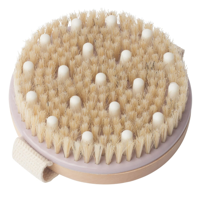 MainBasics Natural Bristle Dry Body Brush Exfoliating Body Scrubber with Massage Nodules for Dry Skin, Cellulite and Lymphatic Drainage - NewNest Australia