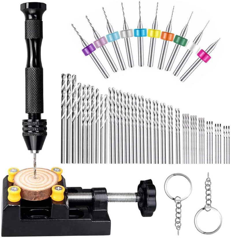 62 Pieces Pin Vises Hand Drill Bits Micro mini Twist Drill Bits Set Pin Vice Rotary Tools with Carving Clamp for Craft Carving, DIY, Woodworking, Plastic, Jewelry, Resin or Model Making (0.3-3.0mm) - NewNest Australia