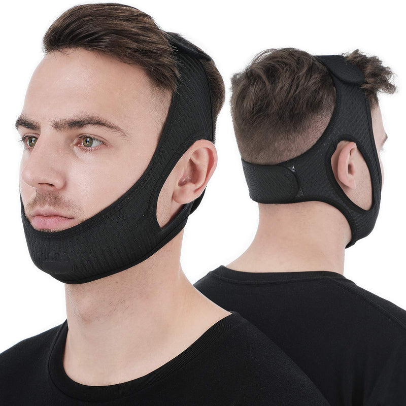 Anti Snore Chin Strap [Upgraded 2022], Vosaro Snoring Solution Effective Anti Snore Device, Adjustable and Breathable Stop Snoring Head Band for Men Women, Black - NewNest Australia