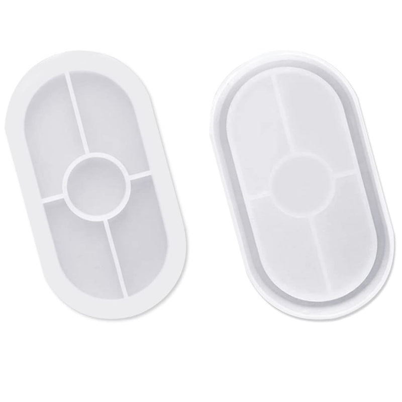 AFUNTA DIY Oval Silicone Coaster Mold,2 Pcs Soft Flexible Oval Crystal Silicone Molds for Casting with Resin, Concrete, Cement and Polymer Clay - Transparent White - NewNest Australia