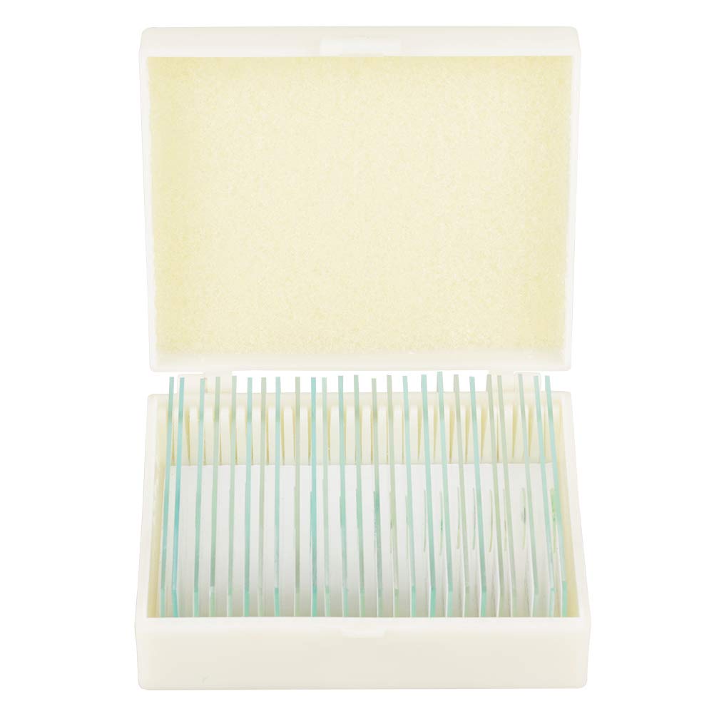Pack of 25 Professional Biology Glass Prepared Microscope Slides Set Lab Specimens Includes Fitted Box for Basic Biological Science Education Kids Student Home School - NewNest Australia