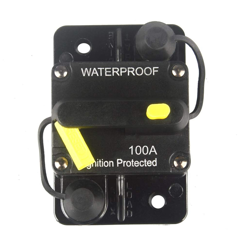 WOHHOM 100 Amp Circuit Breaker DC 12V -48V Waterproof 30A-300A Manual Reset Fuse Inverter for Trolling Motor Auto Car RV Marine Boat Current Overload Protection (100A) 100A - NewNest Australia