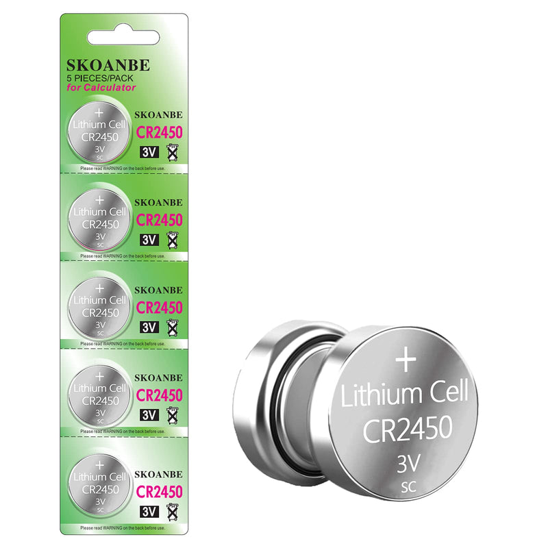SKOANBE 5 Pack CR2450, Long-Lasting & High Capacity,3V Lithium Battery for Car Key Remote Control - NewNest Australia