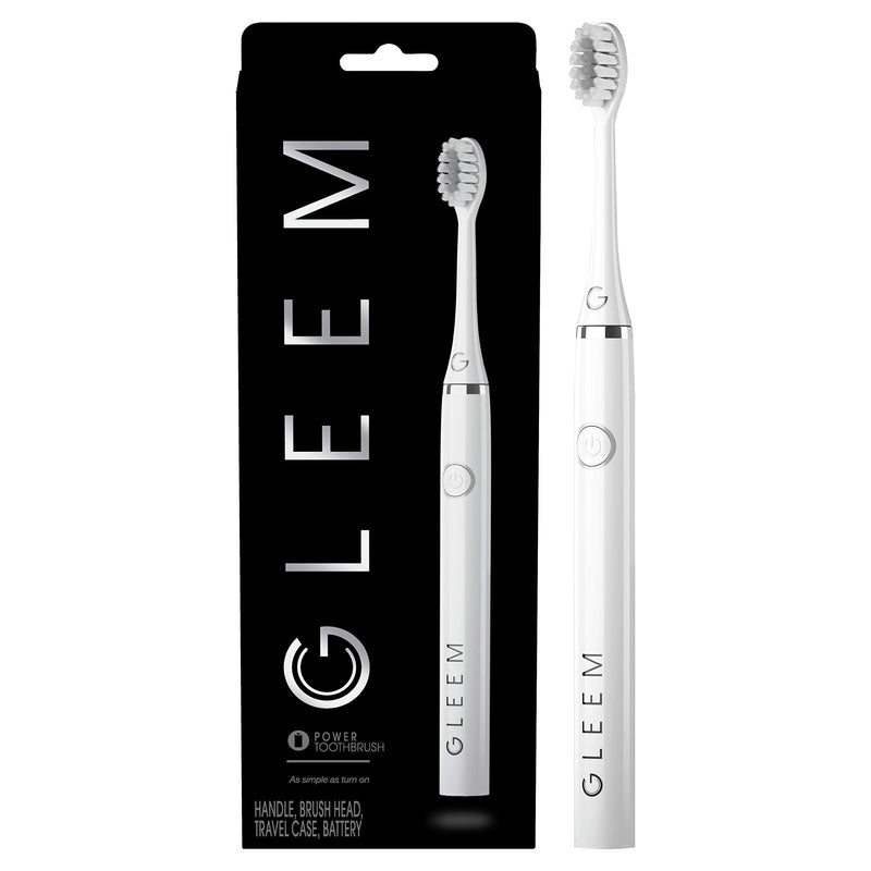 Gleem Battery Power Electric Toothbrush with Travel Case, Soft Bristles, White 1 Count (Pack of 1) - NewNest Australia