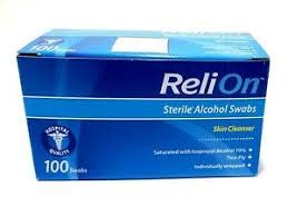 ReliOn Skin Cleanser Sterile Alcohol Swabs, 100 Count - NewNest Australia