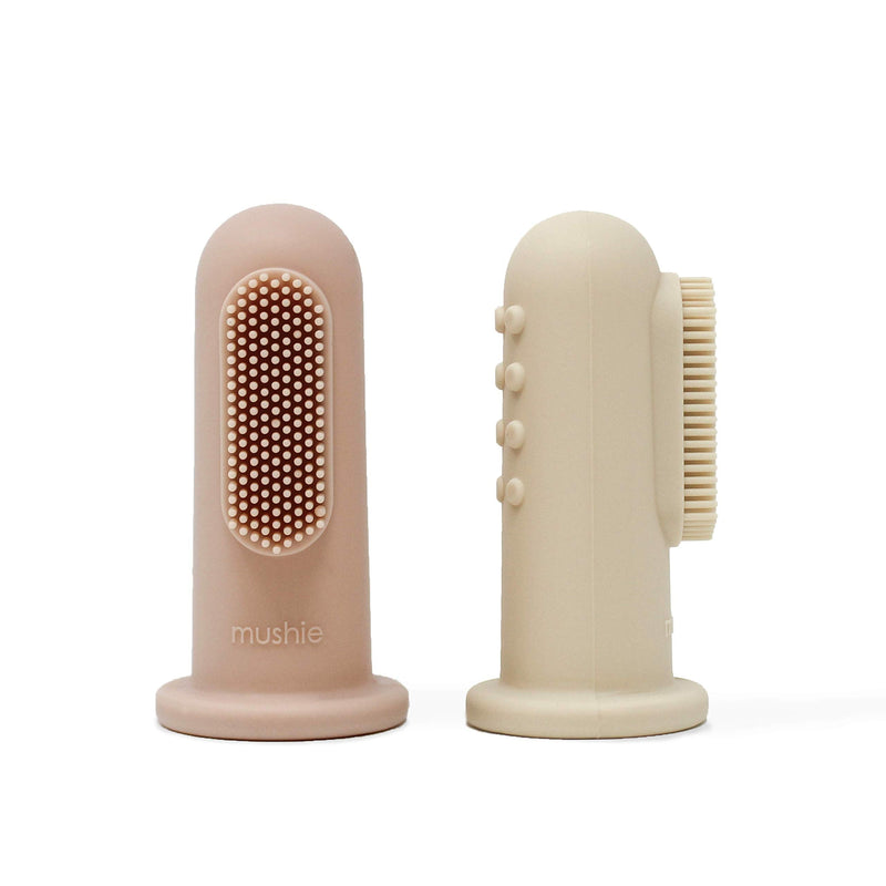 mushie Baby Finger Toothbrush (Blush/Shifting Sand) 2-Pack Blush/Shifting Sand - NewNest Australia