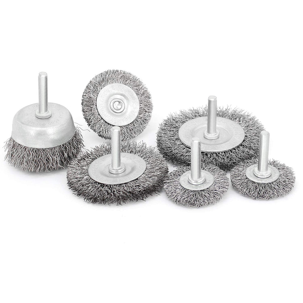 6 Pcs Wire Wheel Cup Brush Set,1/4In Round Shank Wire Brush for Drill Attachment, for Cleaning Rust, Stripping and Abrasive - NewNest Australia