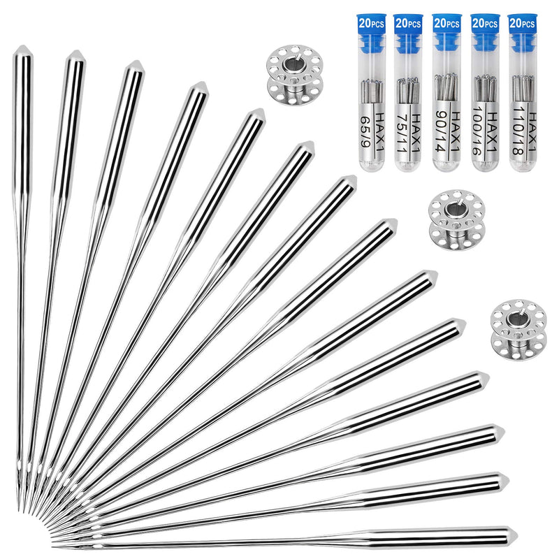 100PCS Sewing Machine Needles, Universal Sewing Machine Needle for Singer, Brother, Janome, Varmax, Needles for Sewing Machine with Sizes HAX1 65/9, 75/11, 90/14, 100/16, 110/18 - NewNest Australia