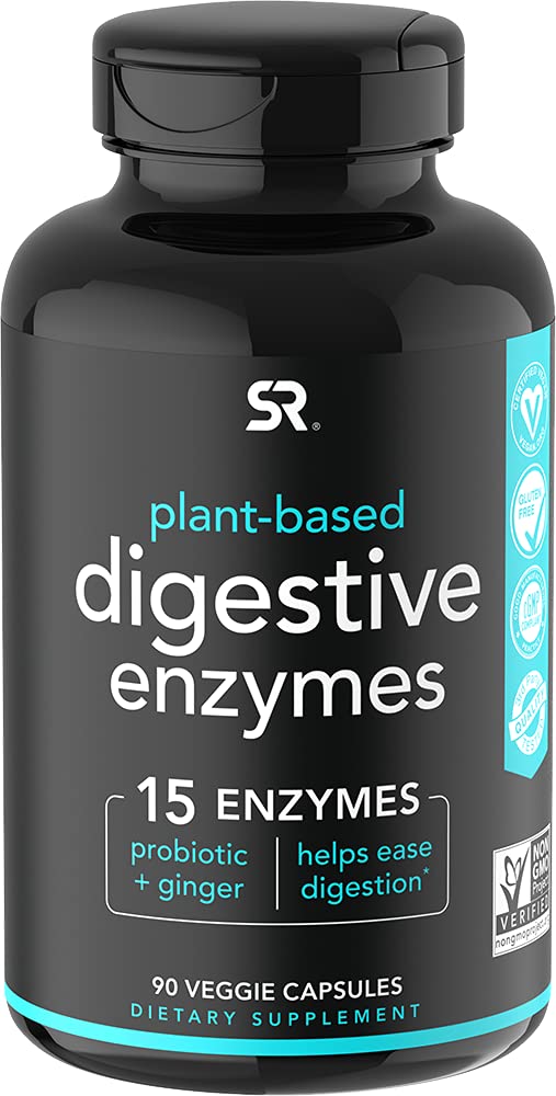 Digestive Enzymes with Probiotics and Ginger - Plant Based Supplement for Dairy, Protein, Sugar & Carbs Digestion - Non-GMO Verified & Vegan Certified (90 Veggie Capsules) - NewNest Australia