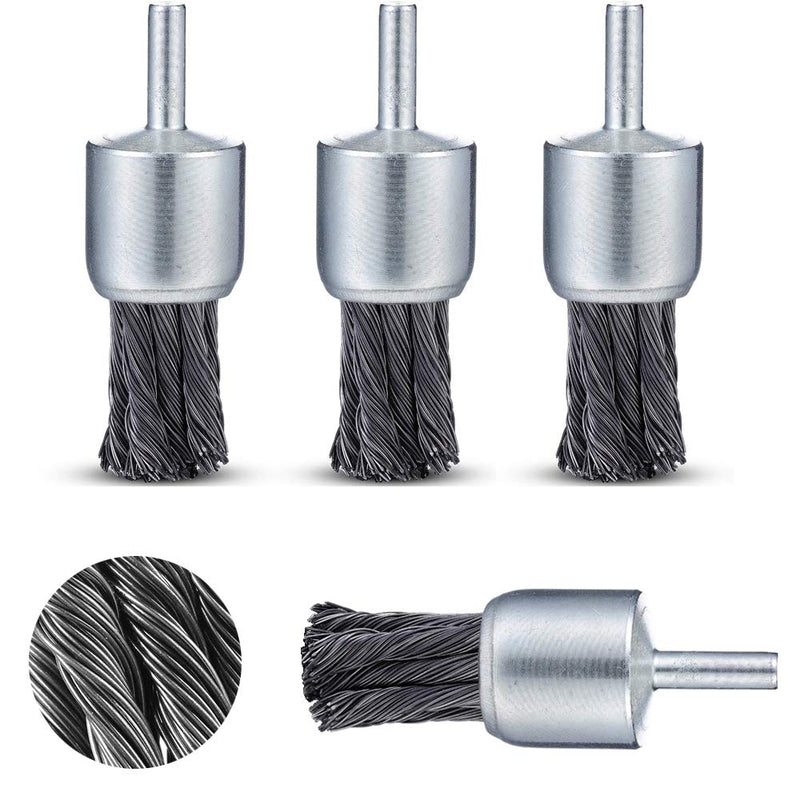 4Pcs 1 Inch Knotted End Wire Brush Wire Cup Brush Drill Bit with 1/4'' Shank for Removal of Rust Corrosion Paint Cleaning - NewNest Australia