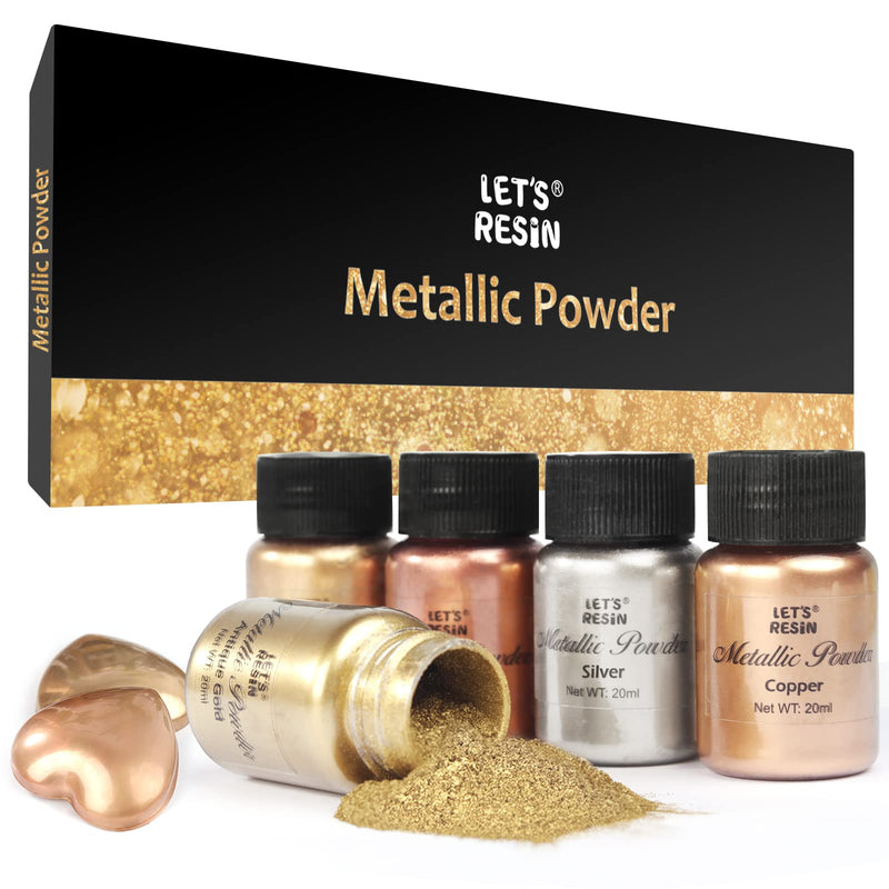 LET'S RESIN Metallic Pigment Powder, 5 Colors Fine Resin Pigment Powder, Each Bottle 20ml Shimmer Resin Color Pigment for Epoxy Resin Coloring, Polymer Clay and Other Crafts - NewNest Australia