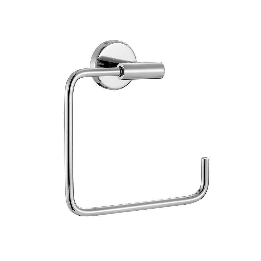 JQK Chrome Towel Ring, Stainless Steel Square Ring Towel Holder for Bathroom, 6 Inch Matte Black Wall Mount, TR140-CH - NewNest Australia