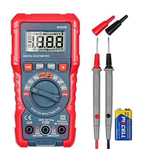 AstroAI M2K0R Digital Multimeter with DC AC Voltmeter and Auto Ranging Tester ; Measures Voltage, Current, Capacitance; Tests Live Wire, Continuity - NewNest Australia