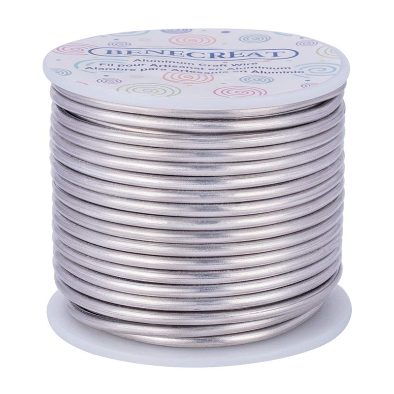 BENECREAT 9 Gauge 55FT Tarnish Resistant Jewelry Craft Wire Bendable Aluminum Sculpting Metal Wire for Jewelry Craft Beading Work - Primary Color, 3mm 9 Gauge (3mm) - NewNest Australia