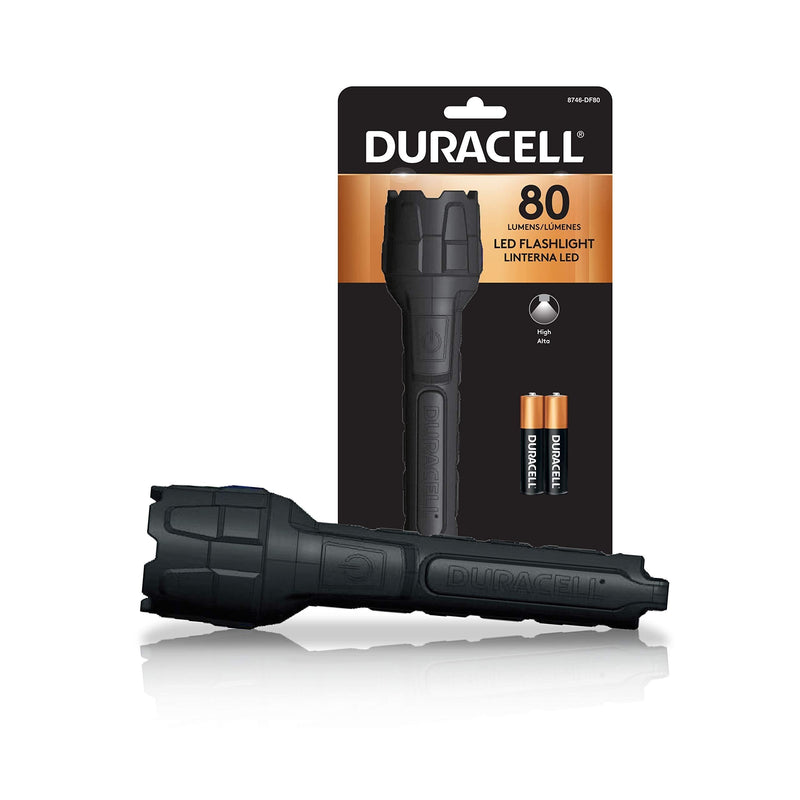 Duracell 80 Lumen Heavy Duty Rubber Flashlight for Everyday Use - Rubberized Construction with Comfort Grip Design with 2-AAA Batteries Included. Great for In-Door & Out-Door Use - NewNest Australia