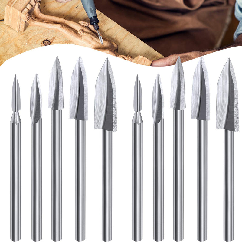 10 Pieces Wood Carving Drill bits Wood Carving Engraving Tools Rotary Carving bits DIY Woodworking Drill Accessories - NewNest Australia