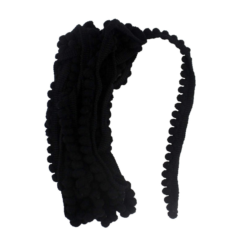 IDONGCAI Black Mini Pompom Trim Ball Fringe Trim Lace Ribbon Tassel Sewing Accessories for Halloween Home Party Embellishments 10 Yards - NewNest Australia