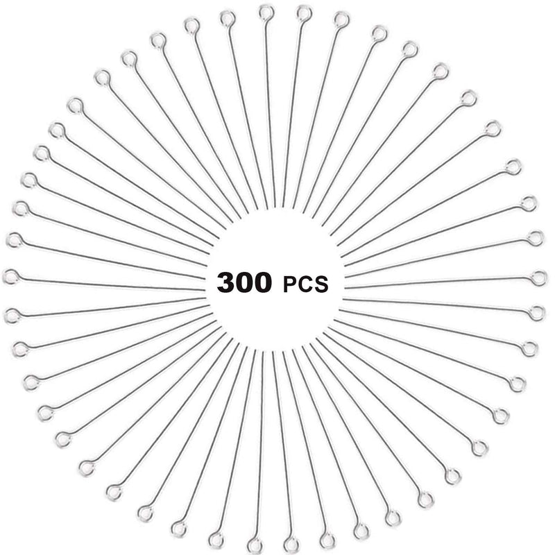 300 Pcs 1.6 Inch 304 Stainless Steel Open Eye Pins Headpins for Jewelry Necklace Making, (Silver) - NewNest Australia