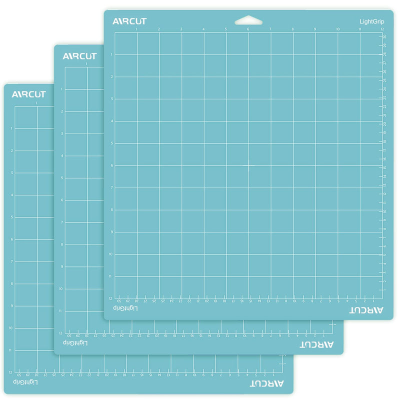 AIRCUT Light Grip Cutting mat for Cricut Maker/Explore Air 2/Air/One(12x12 Inch, 3 Mats) Light Adhesive Sticky Blue Quilting Cricket Cutting Mats Replacement Accessories for Cricut LightGrip 12''x12'' - NewNest Australia