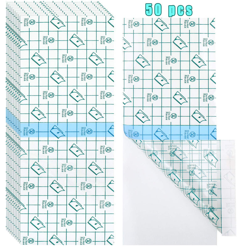 50 Pieces Transparent Stretch Adhesive Bandage Large Waterproof Bandage Transparent Film Adhesive Bandages (10 x 4 Inch) 10x4 Inch (Pack of 50) - NewNest Australia