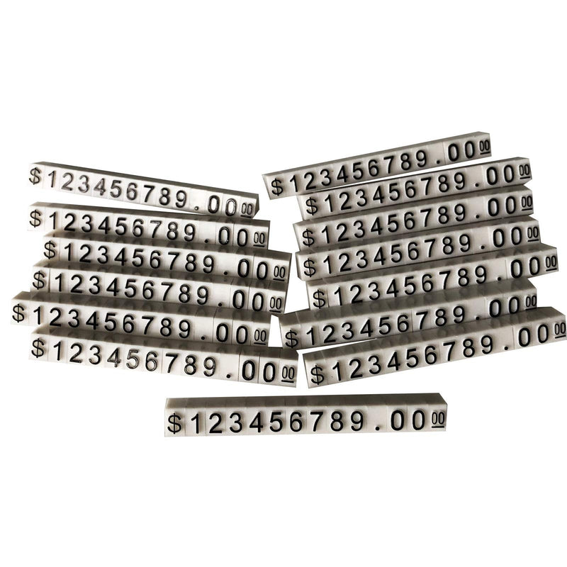 Price Tag Cube Adjustable Assembly Number Angled Pricing Counter Display Stand Label Sale Price 14 Sets (White, Medium) White - NewNest Australia