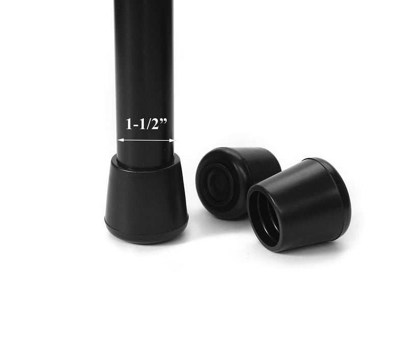 Furnigear Chair Leg Tips Caps Non-Slip Rubber Leg Tips 1-1/2” Inner Diameter Chair Leg Floor Protectors Round Black 4 Pack 1-1/2"-4pack (black) - NewNest Australia