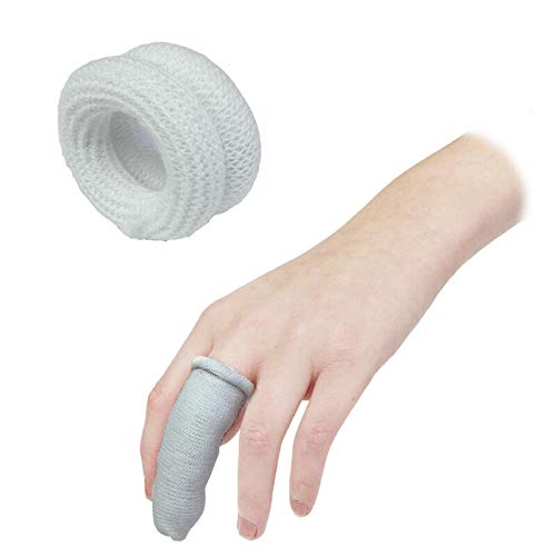 K-SPEED Finger Bandage, First Aid Tublar Bandage Finger Bobs Cots Buddies Dressings 15x600mm for Use Beneath A Finger Cot (Pack of 10, White Colour) - NewNest Australia