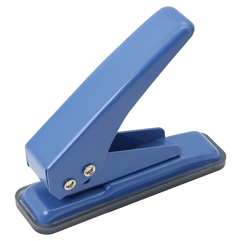 Single Handheld 1/4 Inches Hole Puncher, 20 Sheet Punch Capacity Metal Hole Punch with Skid-Resistant Base for Paper, Chipboard, Art Project, Blue - NewNest Australia