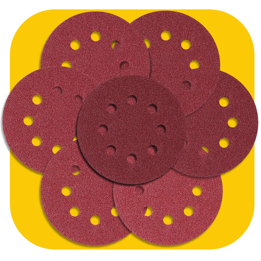 5 Inch Sanding Discs 70 PCS Hook and Loop 5 in 8 Hole Sandpaper Orbital Sander Pads 10 pcs Each 40 80 120 240 320 600 800 Grits Obital Sandpaper - NewNest Australia