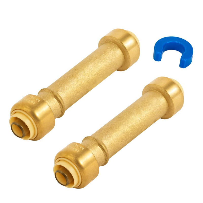 SUNGATOR Slip Coupling, 1/2 Inch Push Fit Repair Plumbing Fittings with Disconnect Clip, Push-to-Connect Pipe Connector, Lead Free Brass PEX Fittings for Copper, PE-RT, CPVC Pipe (2-Pack ) - NewNest Australia