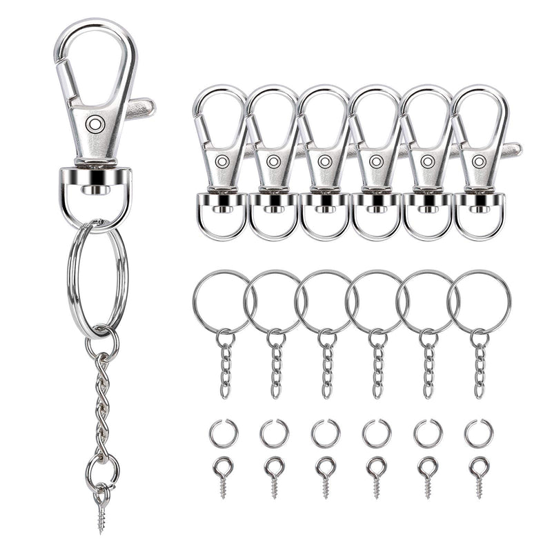 160PCS Swivel Snap Hook with Key Chain Rings Set- 40PCS Swivel Lobster Clasp, 40PCS Key Rings with Chain, 40pcs Jump Rings and 40pcs Screw Eye Pins for Keychain Lanyard, Crafts and Jewelry Making - NewNest Australia