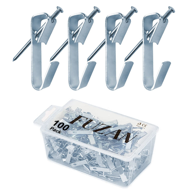 100pcs Picture Hangers,30lbs Picture Hanging Hooks with Nails, Fuzan Professional Picture Hanging Kit on Wood/Drywall (30lbs-100pcs) - NewNest Australia