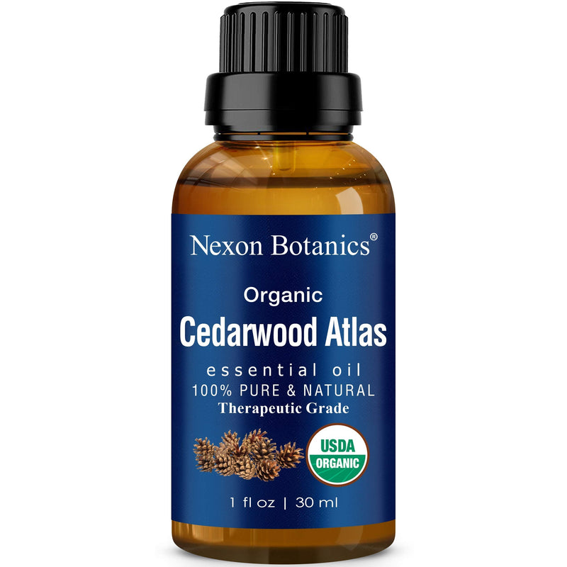 Cedarwood Essential Oil Organic 30 ml - Natural Pure Cedarwood Oil for Diffuser, Aromatherapy - Cedar Wood Essential Oil - Soothes Muscle Pain - Skin Use and Hair Care - Nexon Botanics - NewNest Australia