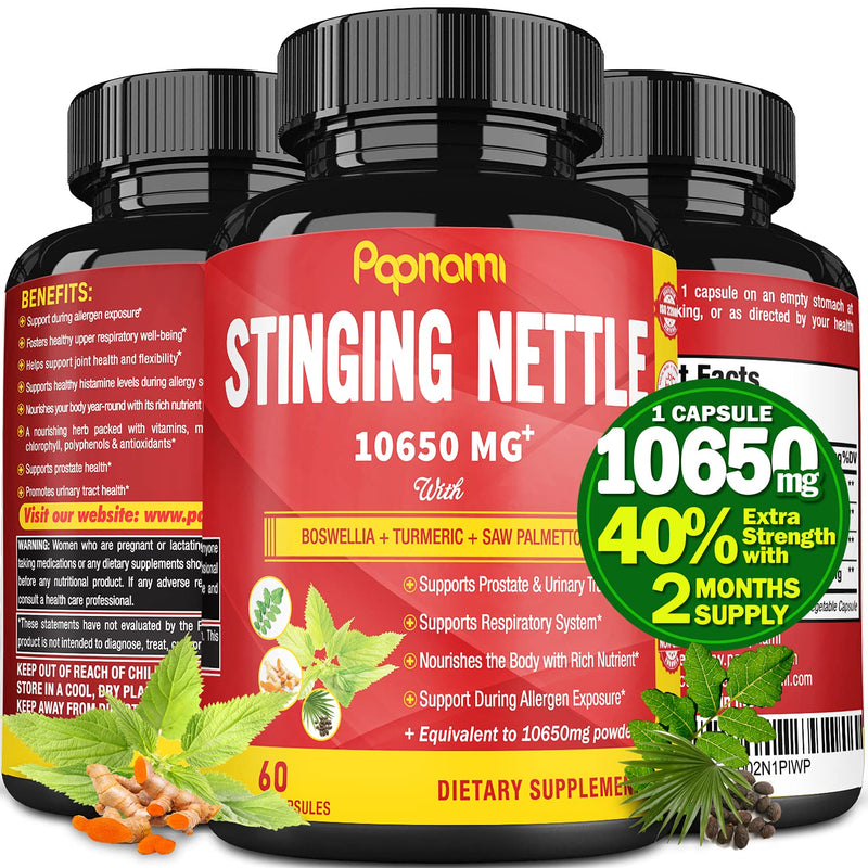 Stinging Nettle Root Extract Capsules equivalent to 10650MG, Highest Potency Plus Complex | Prostate Health Supplements for Men | Promotes Urinary Tract Health, Blood Pressure Support, 2 Months Supply - NewNest Australia