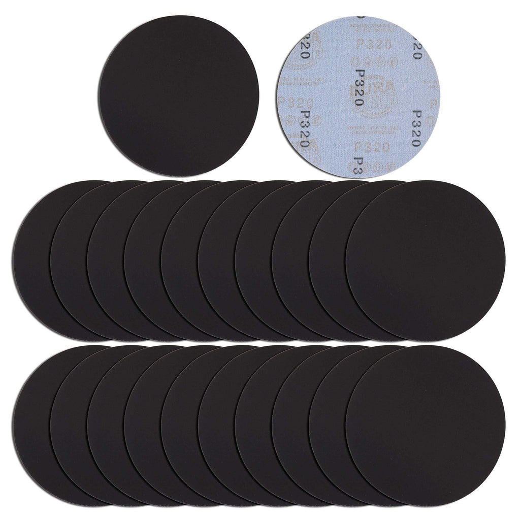 Dura-Gold Premium 6" Wet or Dry Sanding Discs - 320 Grit (Box of 20) - High-Performance Sandpaper Discs with Hook & Loop Backing, Fast Cutting Silicon Carbide - Hand Sand, Orbital Sander Car Polishing 320-Grit - NewNest Australia