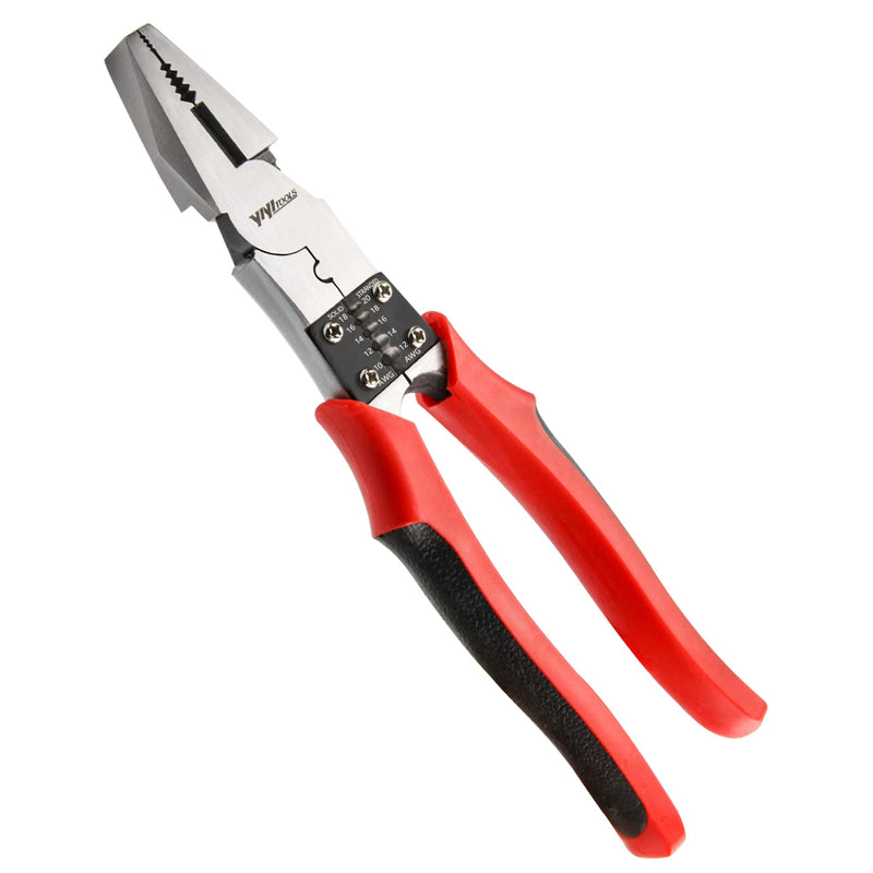 YIYITOOLS Lineman's Pliers, Combination Pliers with Wire Stripper/Crimper/Cutter Function, Heavy Duty Side Cutting High-Leverage Plier, 8-1/2 inch (HX-1-002) - NewNest Australia