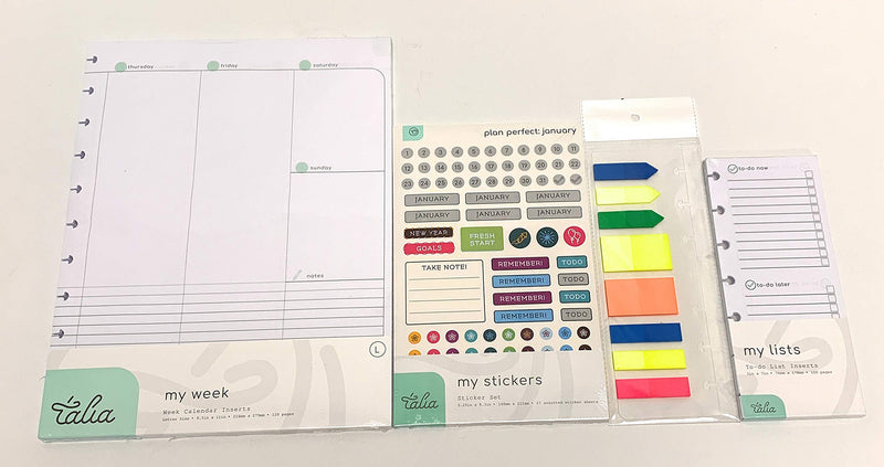 Talia Discbound Notebook Refills (Letter (8.5in x 11in), Weekly Undated ORG Kit) Letter (8.5in x 11in) - NewNest Australia