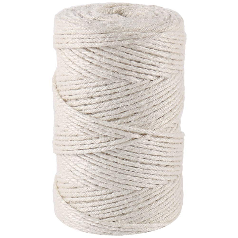 Tenn Well 3mm Jute Twine, 328 Feet Thick Twine String for Crafting, Gift Wrapping, Gardening, Packing and DIY Projects (Creamy) - NewNest Australia