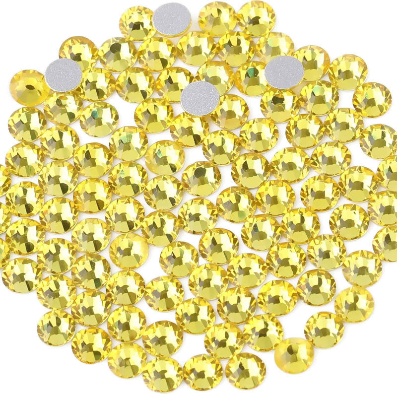 beadsland 1440 Piece Flat Back Crystal Rhinestones Round Gems,1.3mm-6.5mm,Lemon Yellow(SS3(1.3-1.4mm)) Lemon Yellow SS3/1440pcs - NewNest Australia