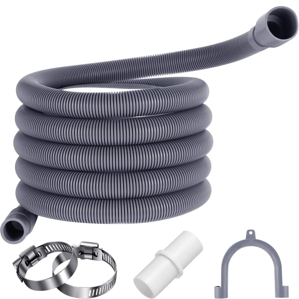 Universal Washing Machine Drain Hose Flexible Dishwasher Drain Hose Extension Kits Corrugated Washer Discharge Hose with 1 Extension Adapter and 2 Hose Clamps, U-Bend Hose Holder (6 ft) 6 ft - NewNest Australia